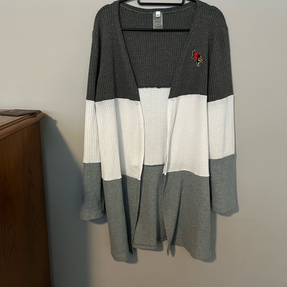 Stylish Gray and White Women's Redbird Cardigan